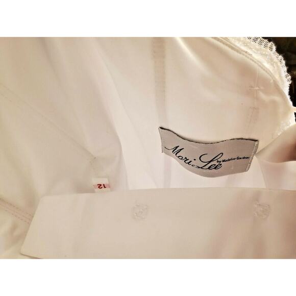 Mori Lee Wedding Dress Size 12 Lace Corset Ivory White Silver Beaded - Picture 6 of 12